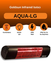 Goldsun Aqua 2000 Watt GSA20LG Düşük Işıklı Kumandasız Suya Dayanıklı Elektrikli İnfrared Isıtıcı-Siyah